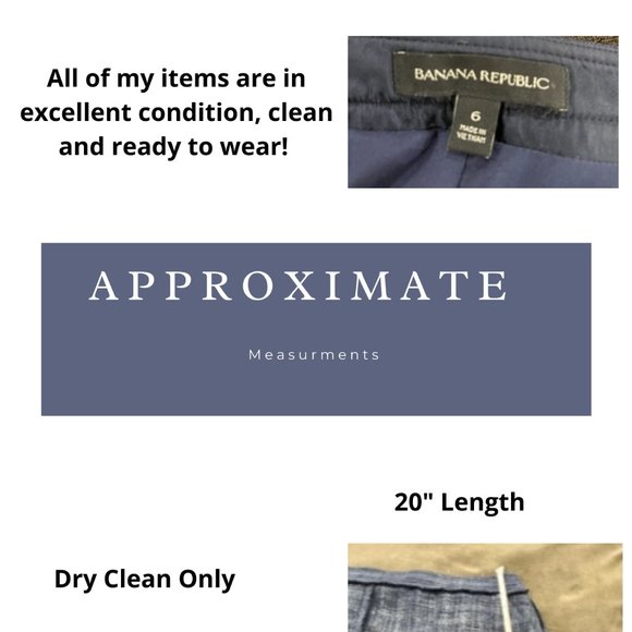 Banana Republic Navy Tweed Skirt Size 6 - Picture 3 of 5